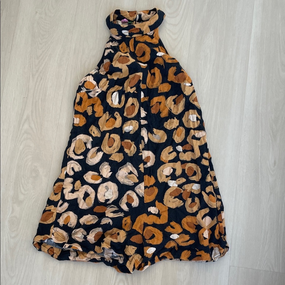 Leopard Print Sleeveless Romper